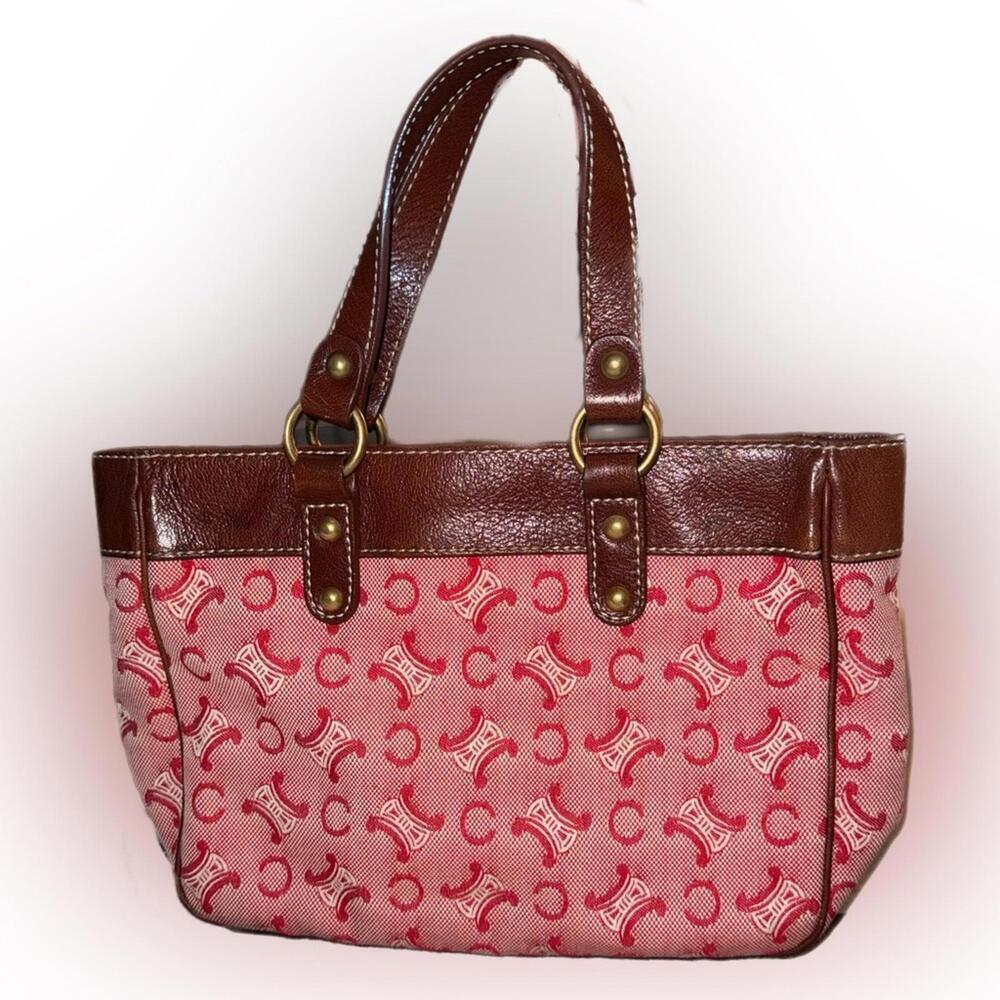 EUC Celine Red and Brown Tote Bag - Picture 2 of 9